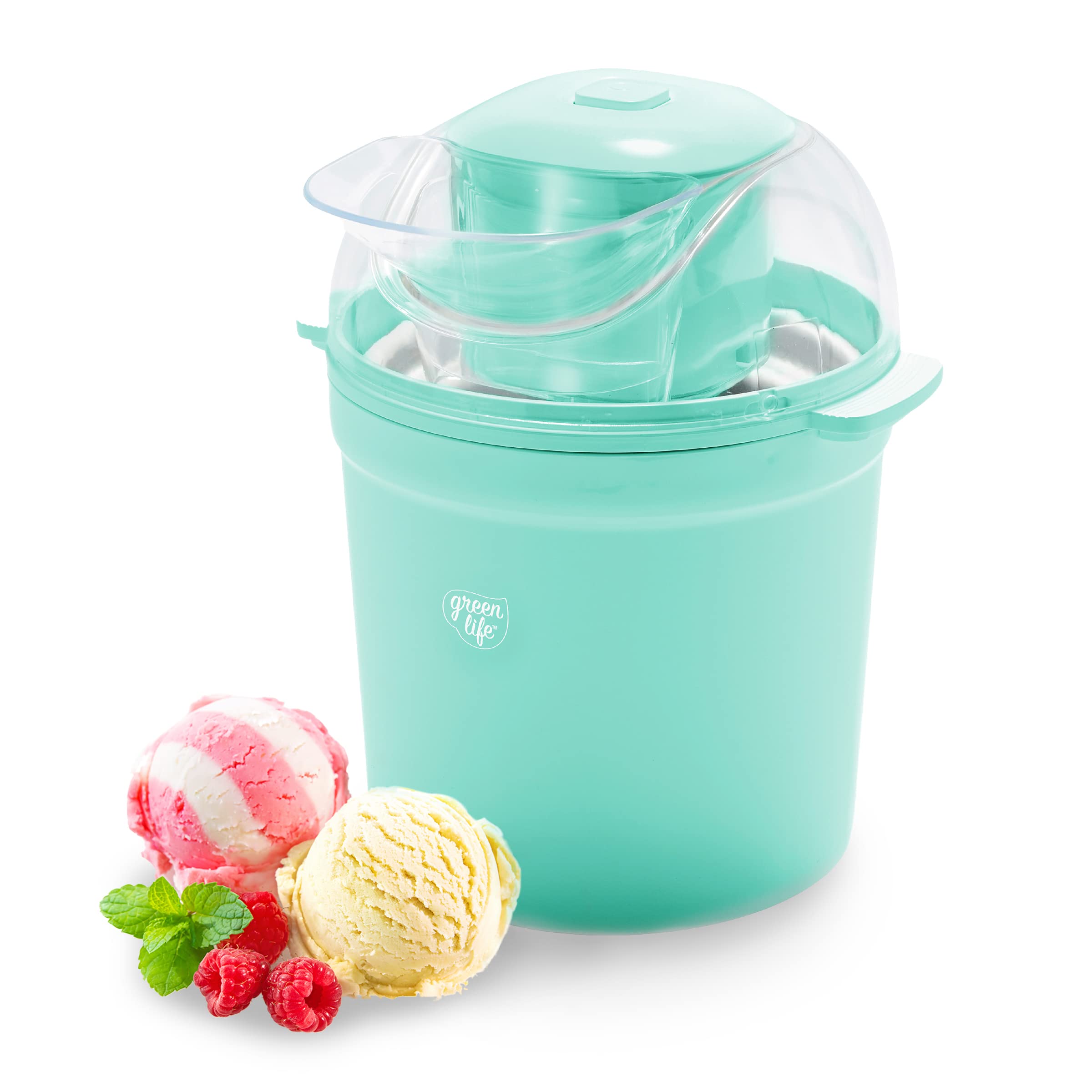GreenLife Healthy Ceramic Nonstick 1.5QT Express Ice Cream Maker, Turquoise