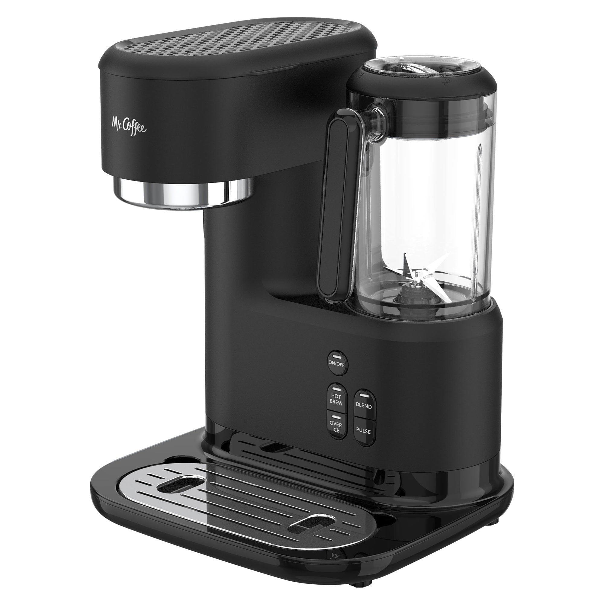 Mr. Coffee 3-in-1 Single-Serve Iced and Hot Coffee/Tea Maker with Blender, Reusable Filter, Scoop, Recipe Book, 2 Tumblers, Lids and Straws