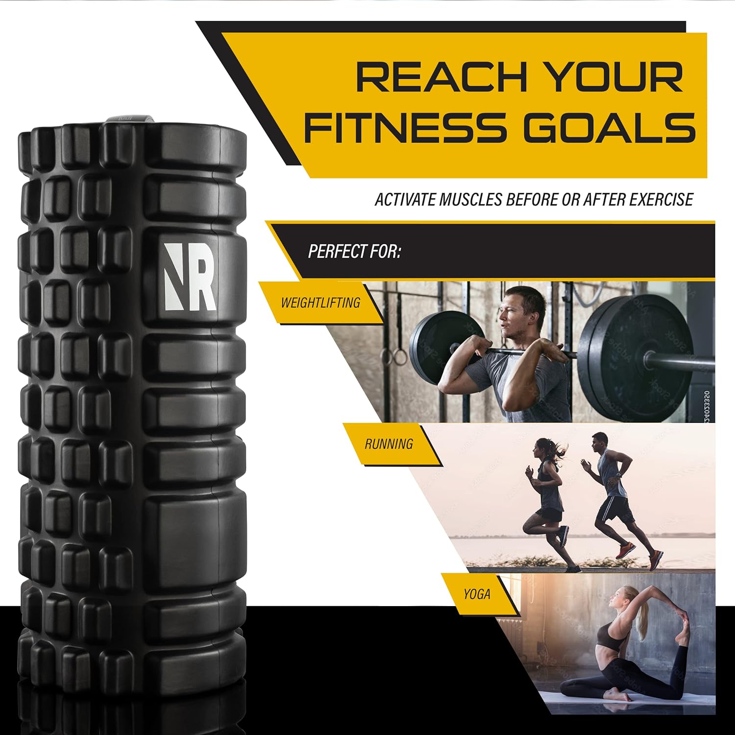 NextRoller 3-Speed Vibrating Foam Roller, 2 Pack