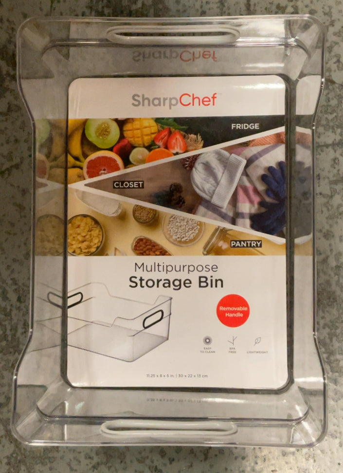 SharpChef Storage Bins with Handles for Organization in Pantry, Cabinet, Fridge or Freezer Shelves