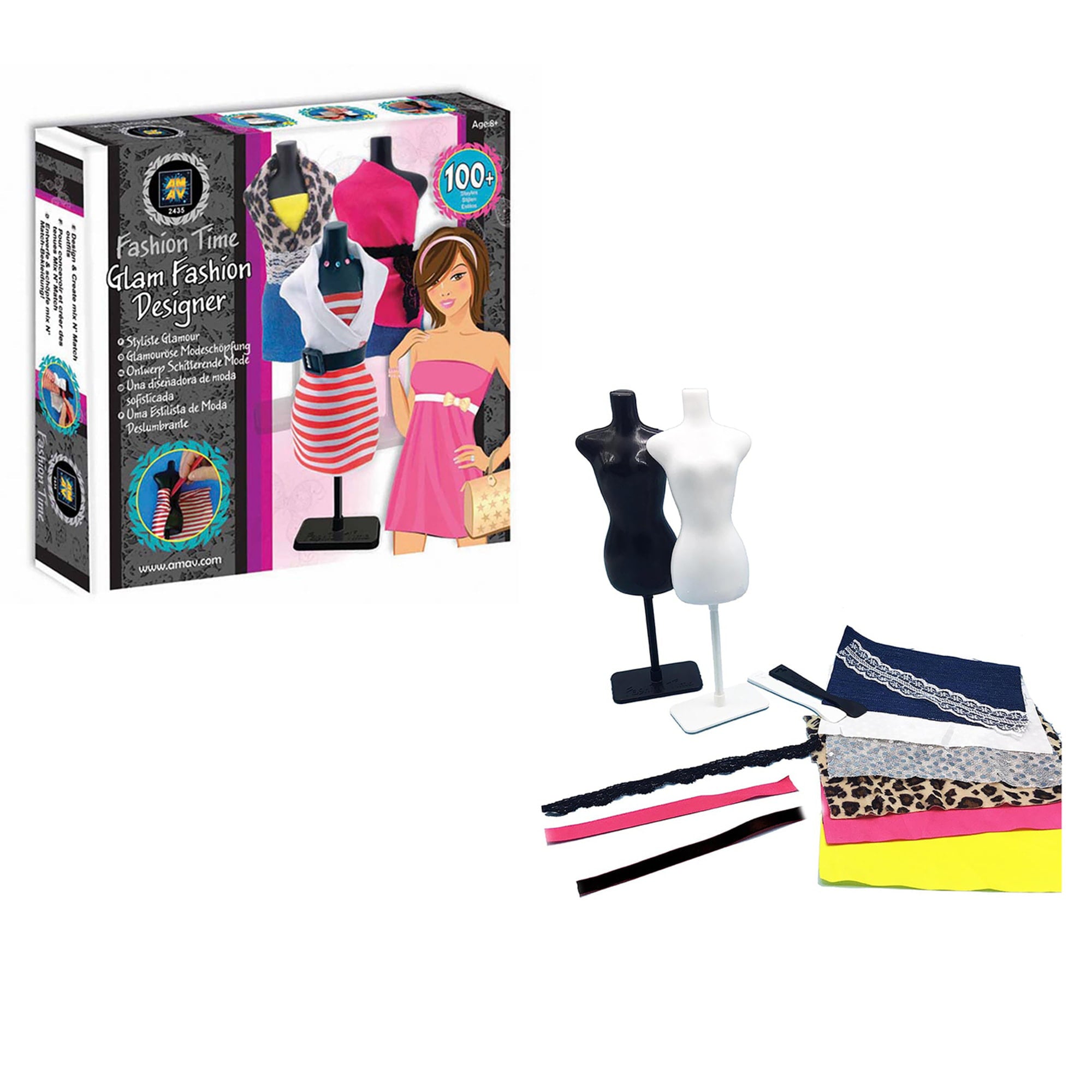Amav Fashion Time Glam Fashion Designer Activity Kit, 12 Pack