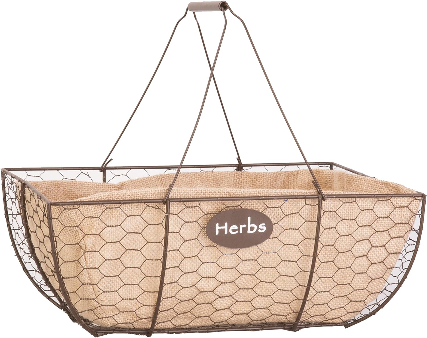 Panacea Rustic Herb Basket with Burlap Liner, 6 Pack