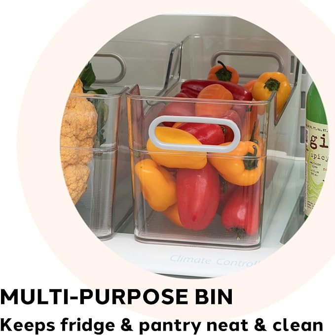 Multi-Use Organizer Bins | Pantry Organizer & Freezer Organizer Bins | Plastic Storage Containers | Bins for Home & Kitchen