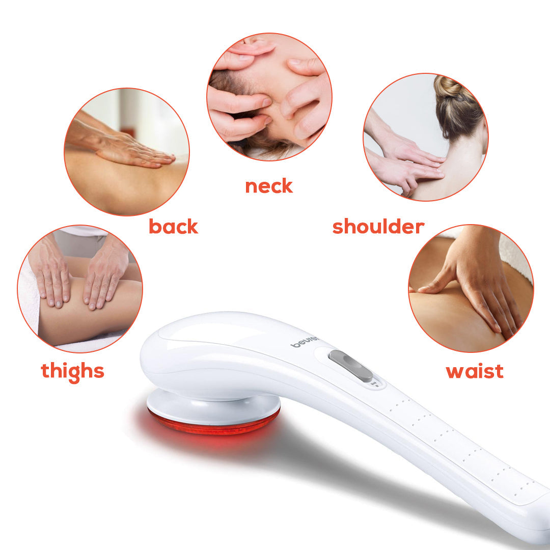 Beurer Handheld Deep Tissue Massager with Heat & Interchangeable Attachments