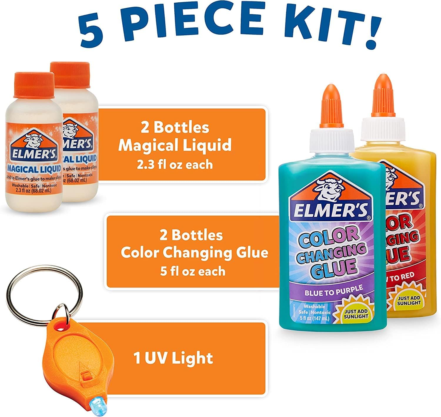 Elmer's Color Changing Slime Kit, 5 Piece Kit