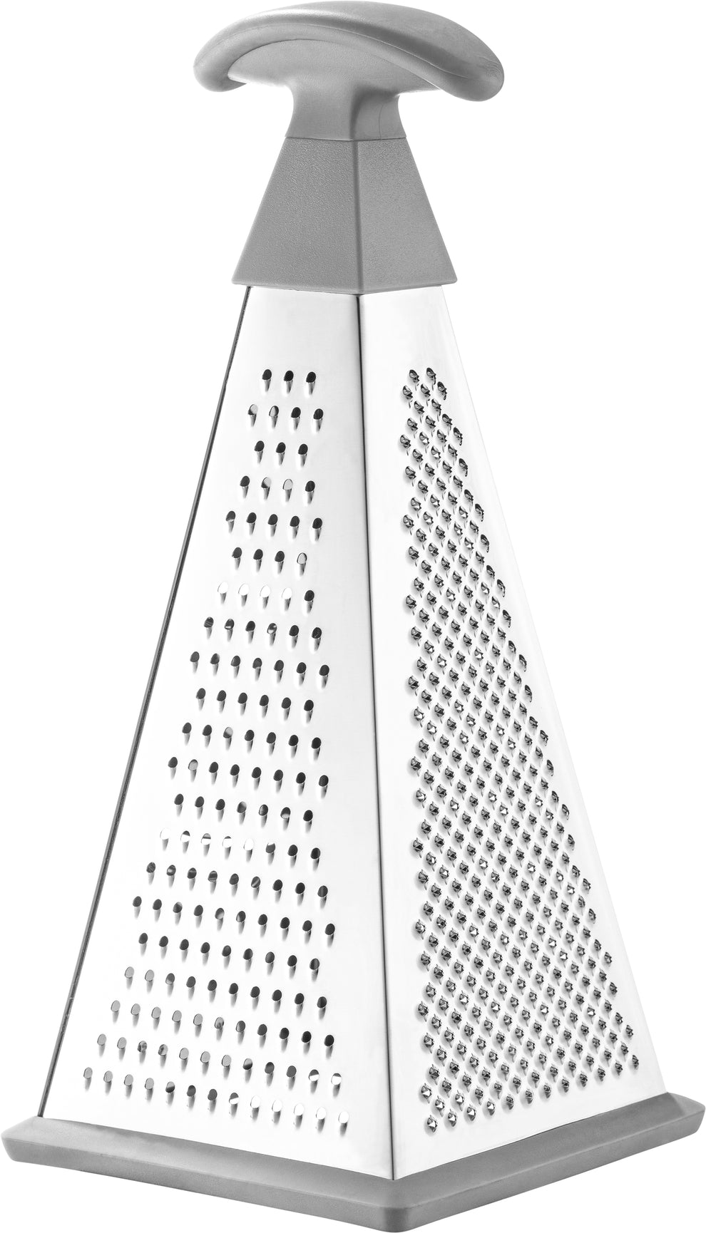 10 Stainless Steel 4 Sided Cone Grater with Silicone Non Skid Base and TPR Handles, Charcoal, 72 Pack