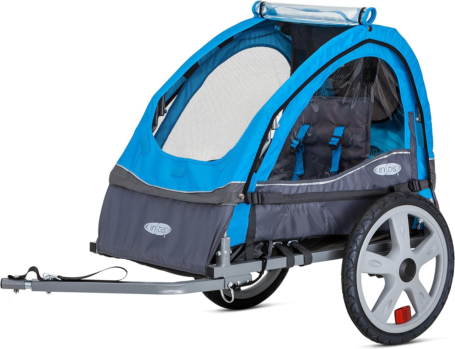 Instep Bike Trailer for Toddlers, Kids, 2-In-1 Canopy Carrier, Single Seat Bike Trailer, Blue