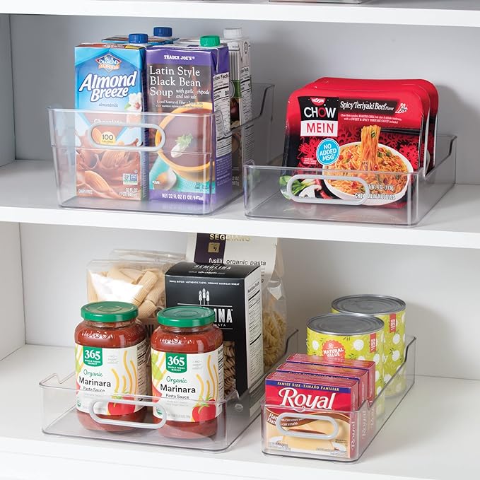 Multi-Use Organizer Bins | Pantry Organizer & Freezer Organizer Bins | Plastic Storage Containers | Bins for Home & Kitchen