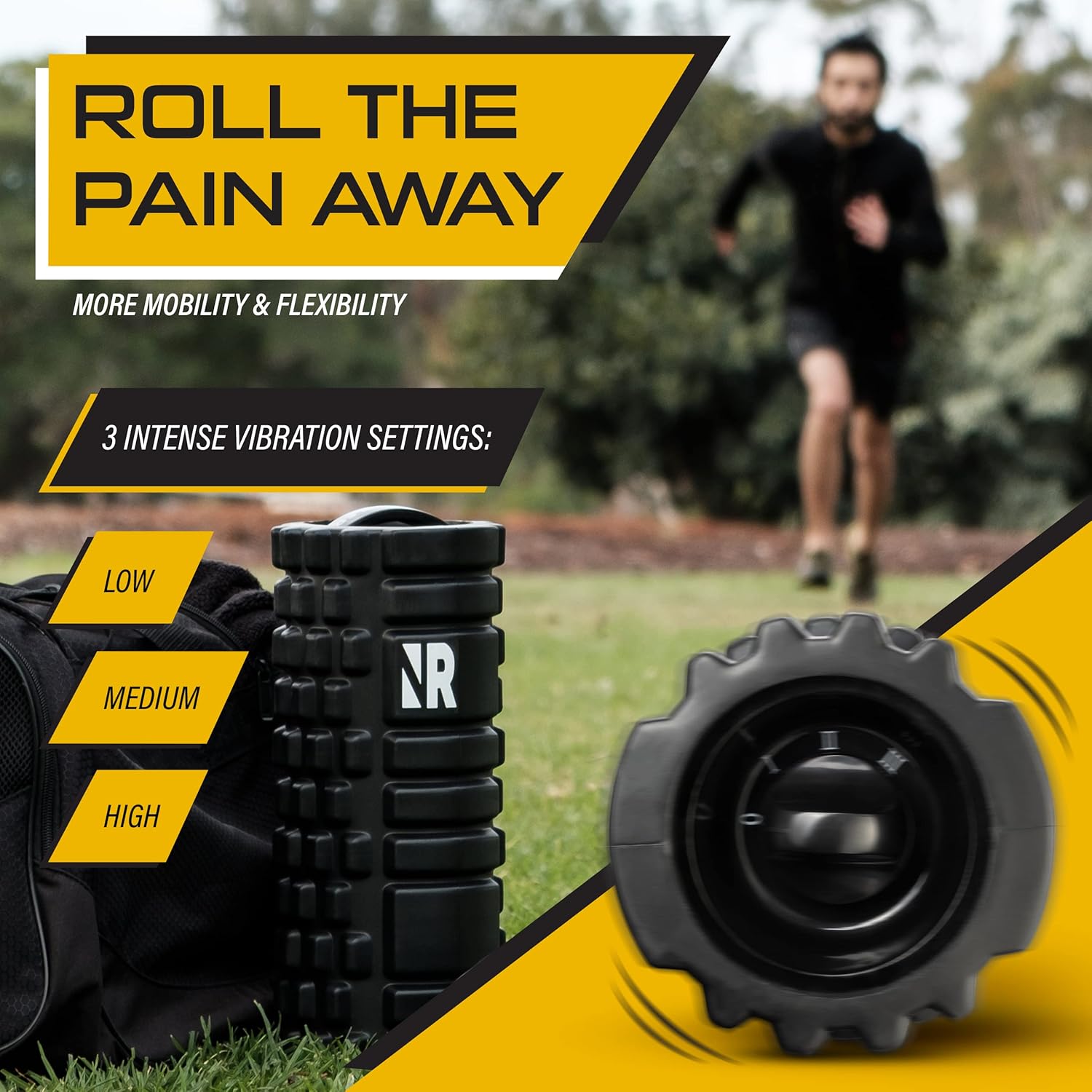 NextRoller 3-Speed Vibrating Foam Roller, 2 Pack