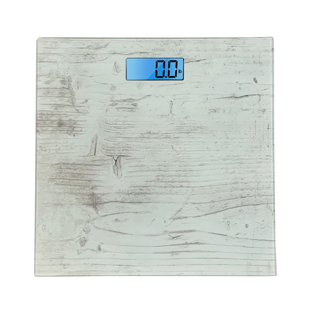 Cameo Bathroom Scale for Body Weight with Large LCD Backlight Display and Tempered Glass, Batteries Included, 400lbs