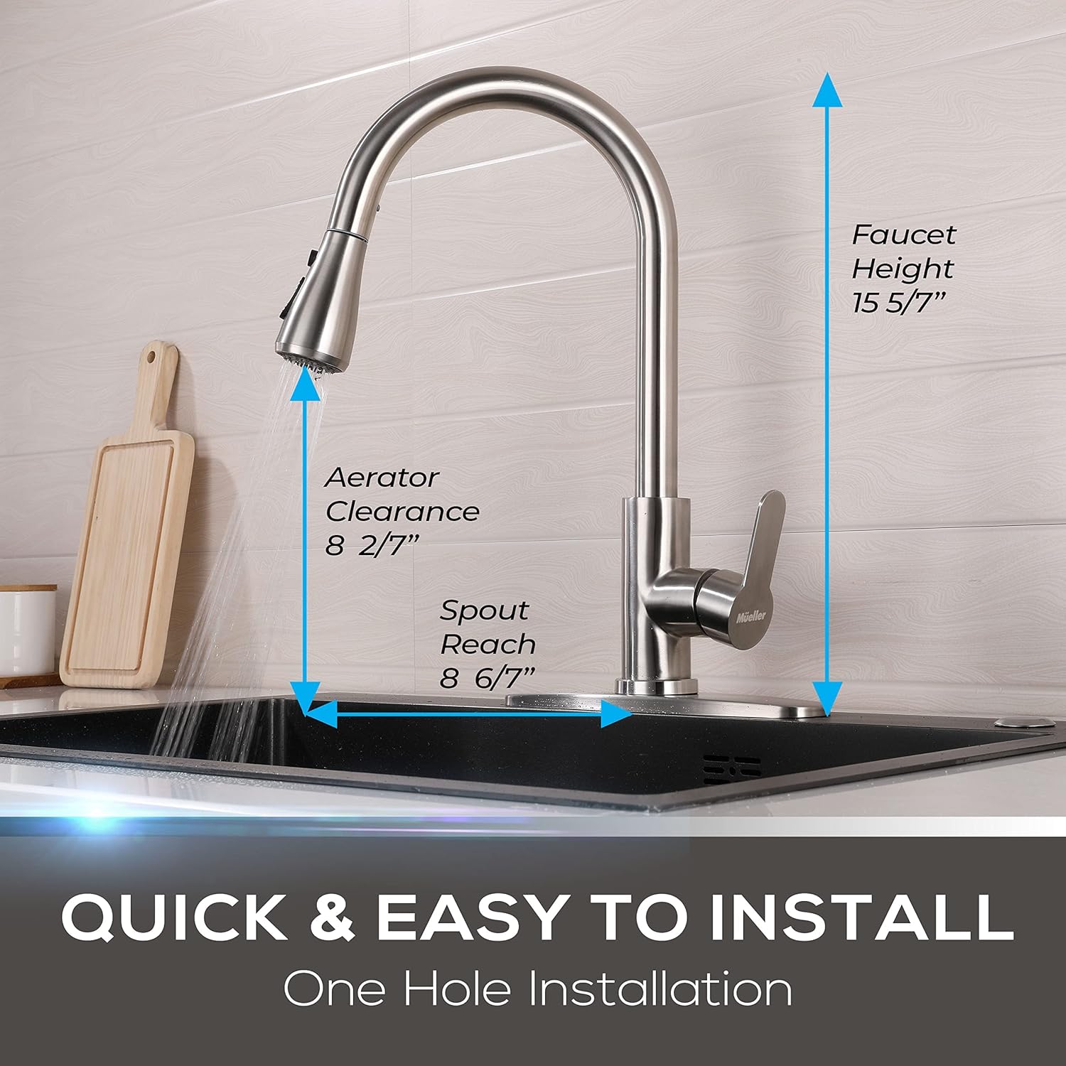 Mueller Pull-Down Single Handle Kitchen Faucet  Standard