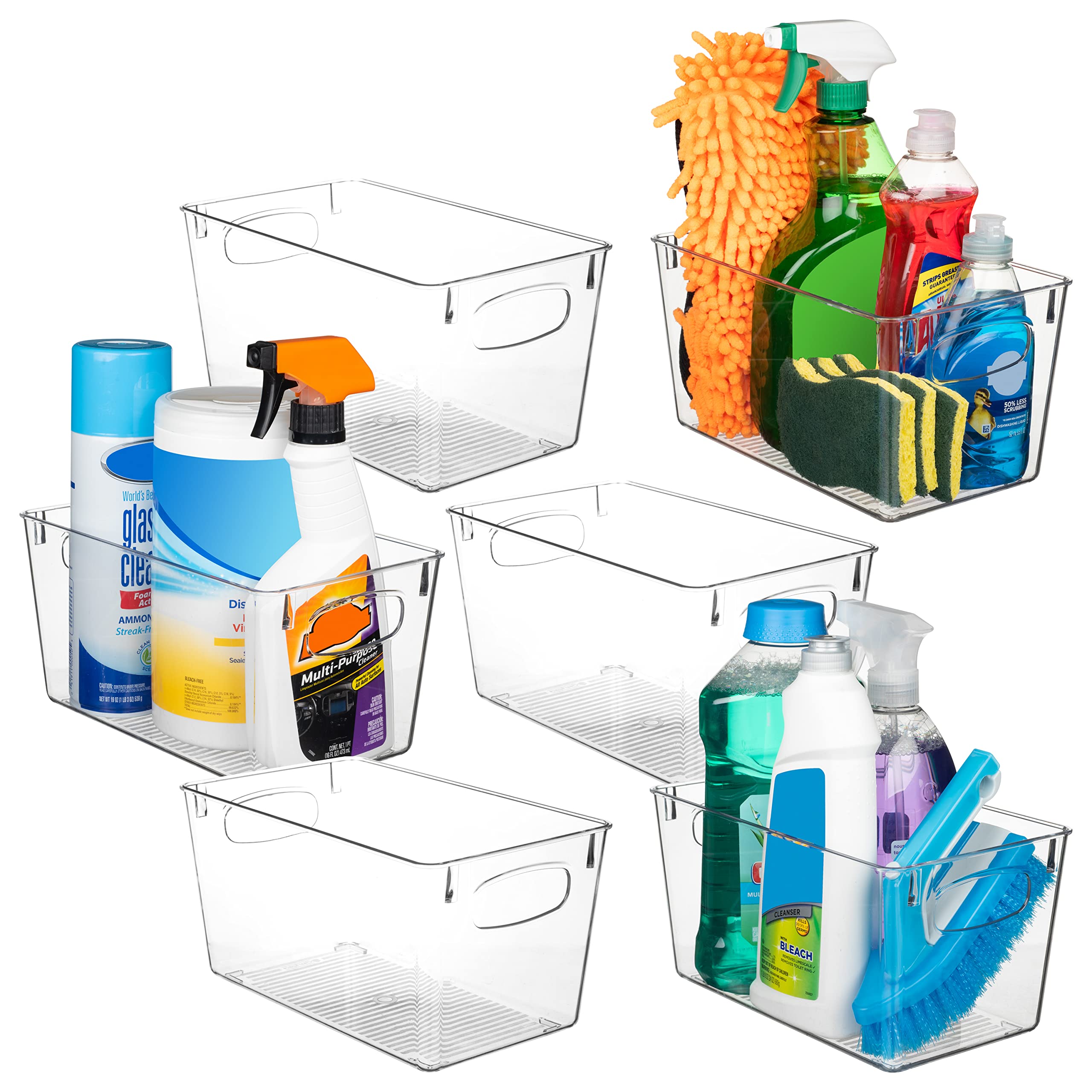ClearSpace Plastic Bins  Perfect Kitchen Organization or Pantry Storage  Fridge Organizer, Cabinet Organizers 6 Pack