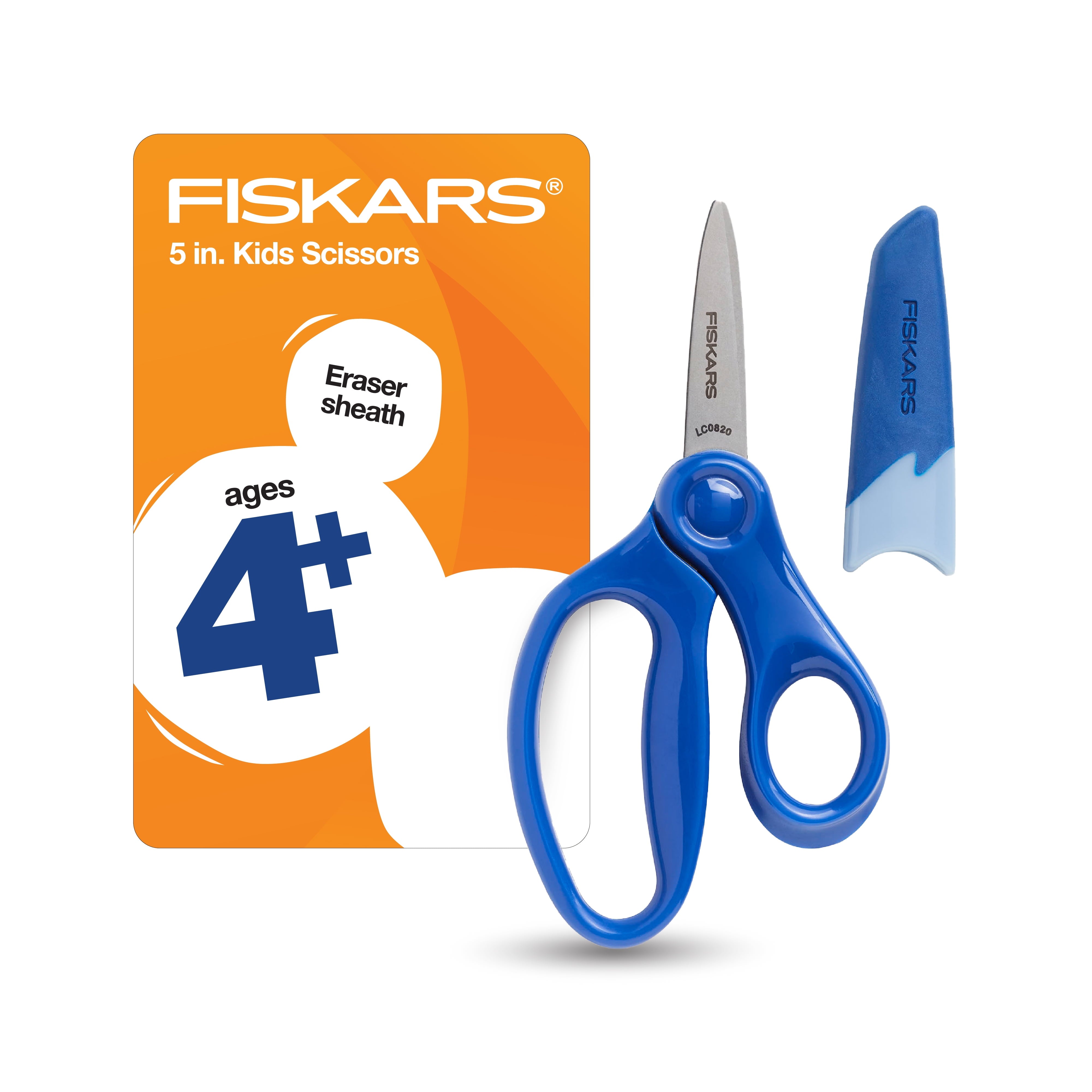 Fiskars 5" Pointed Kids Scissors with Eraser Sheath (Ages 4+)