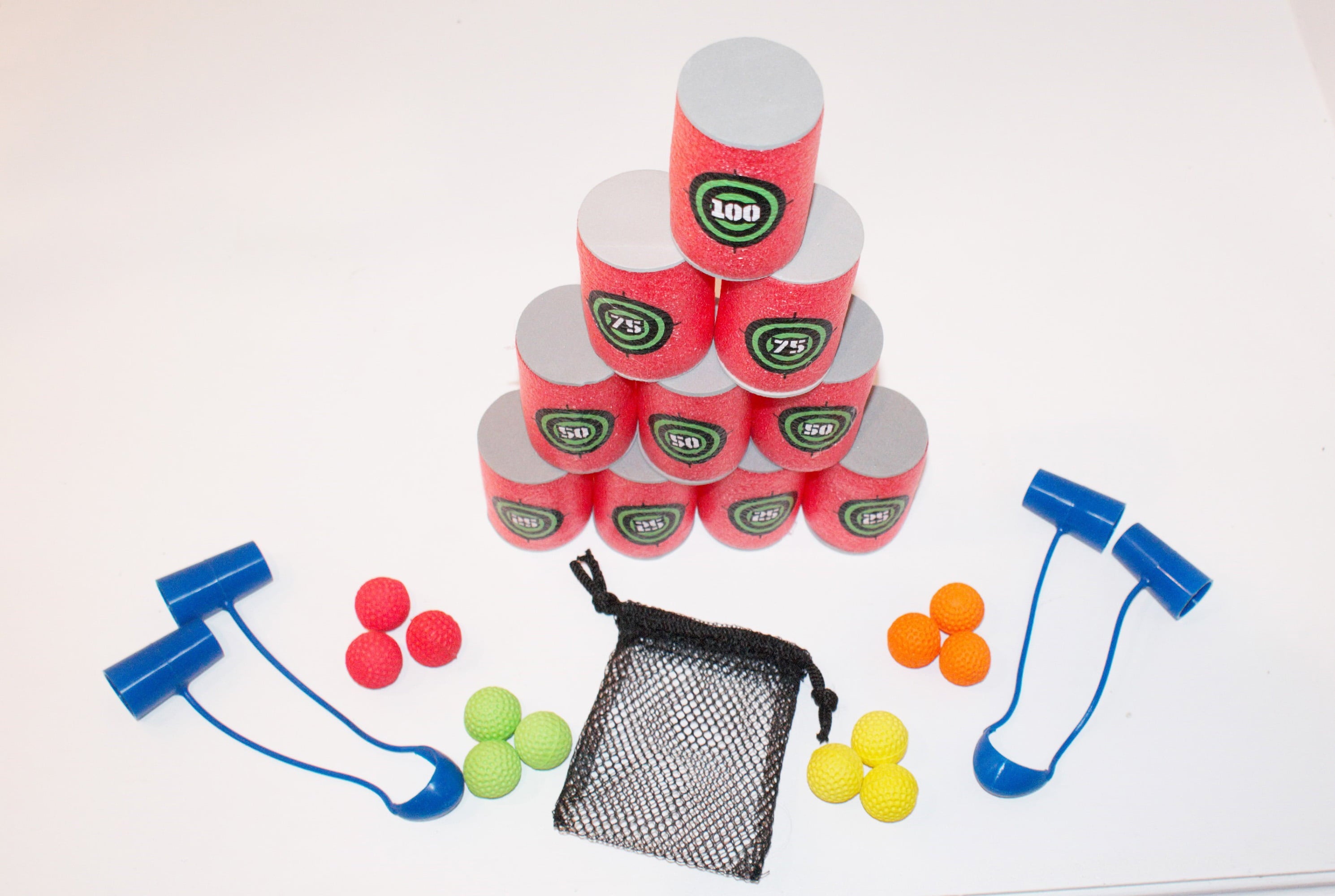 Creative Brainworks Finger Rocketz, Includes 2 Finger Creative Brainworks Sling rocketz, 12 Foam Balls, 10 Foam cans for Targets, 1 Carry Pouch