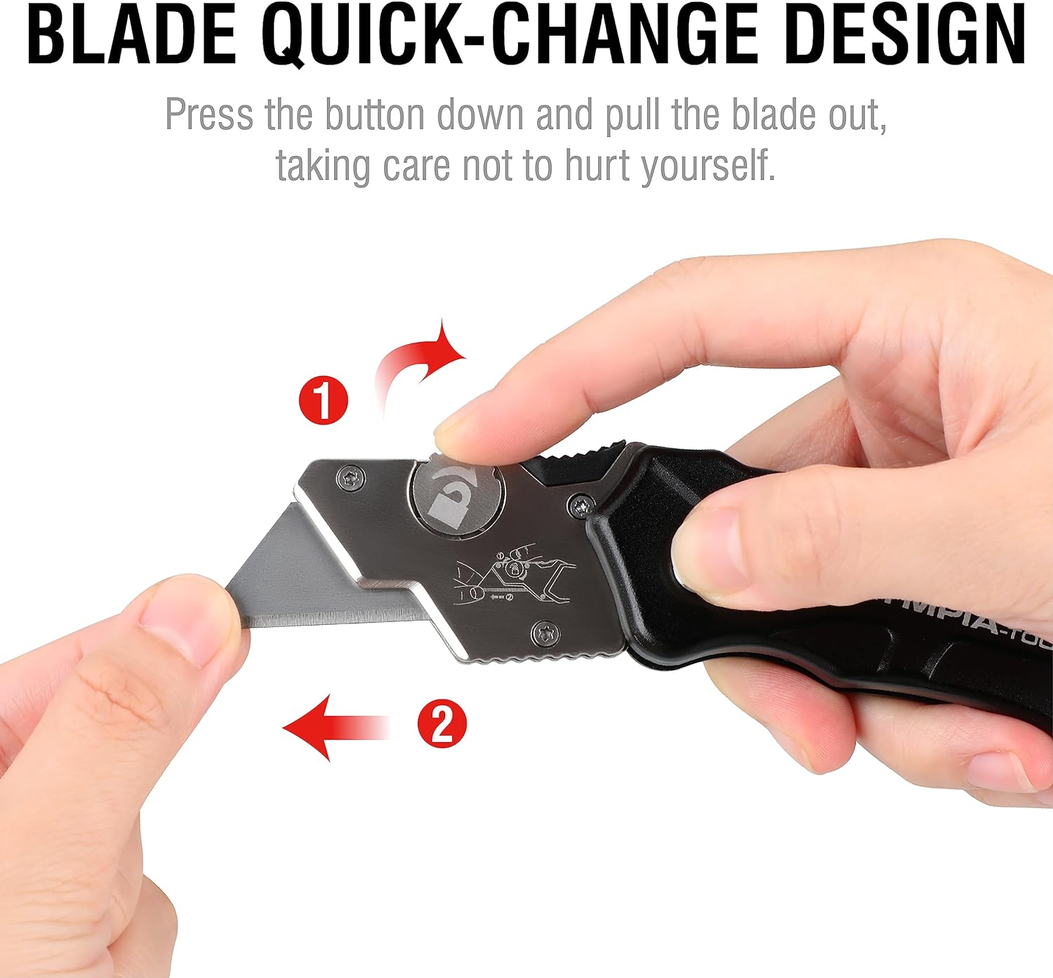 Olympia Tools Turbofold Utility Knife, Black