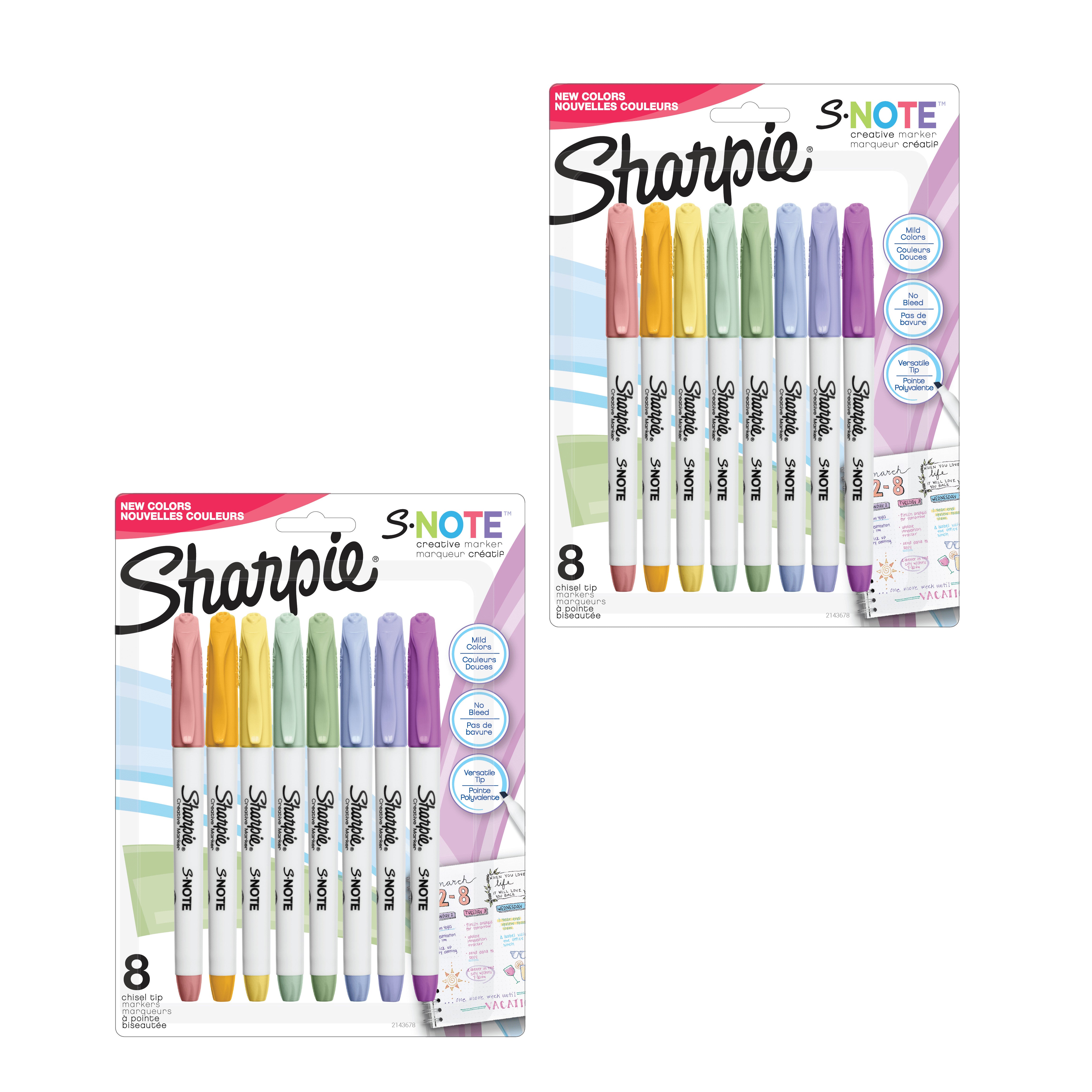 Sharpie S-Note Creative Markers with Chisel Tip, 2 Packs of 8