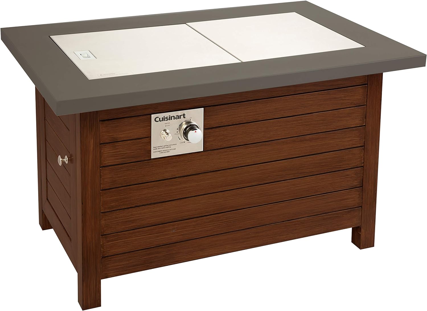 Cuisinart COH-100 Outdoor Patio Push to Start Ignition, 2-in-1 Design-Fire Pit to Coffee Table, 40,000 BTU Burner