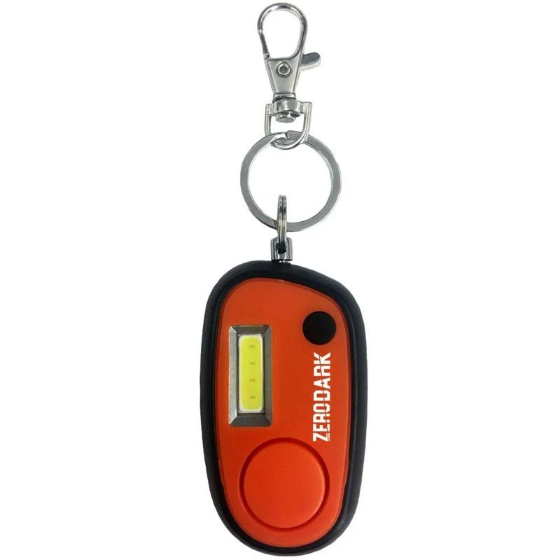 Panic Chain Alarm Flashlight Keychain, Gray & Orange