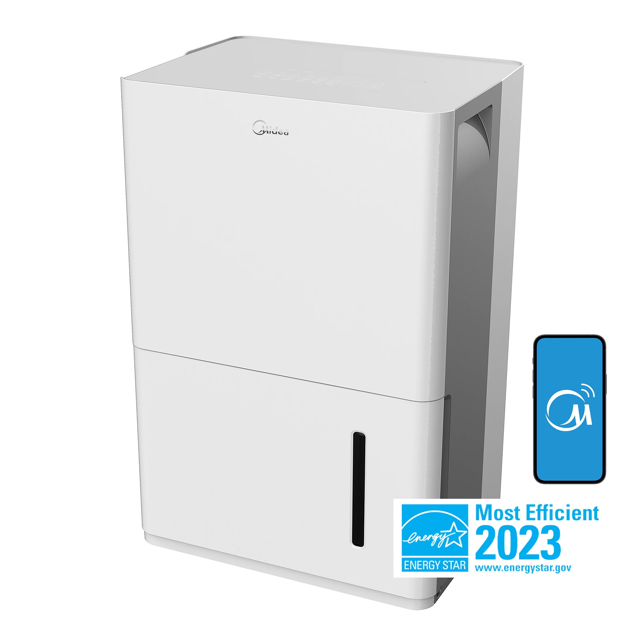 Restored Midea 35-Pint Energy Star Smart Dehumidifier for Very Damp Rooms, White, MAD35S1WWT (Factory Refurbished)