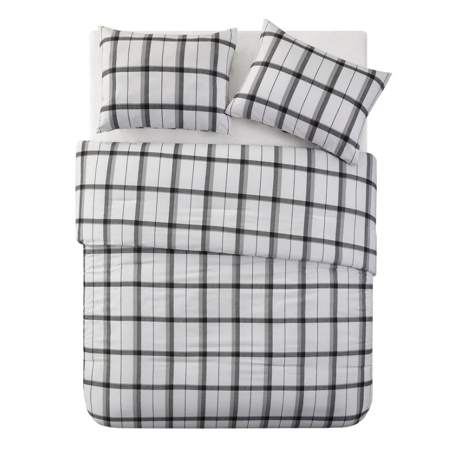 Perry Ellis Full/Queen Grey/White 3-piece bedding
