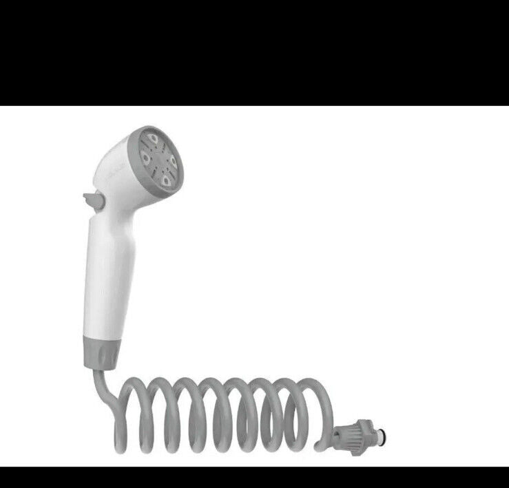 Rinse Ace Snap N Spray Detachable Shower Sprayer, White, 8ft Coiled Hose