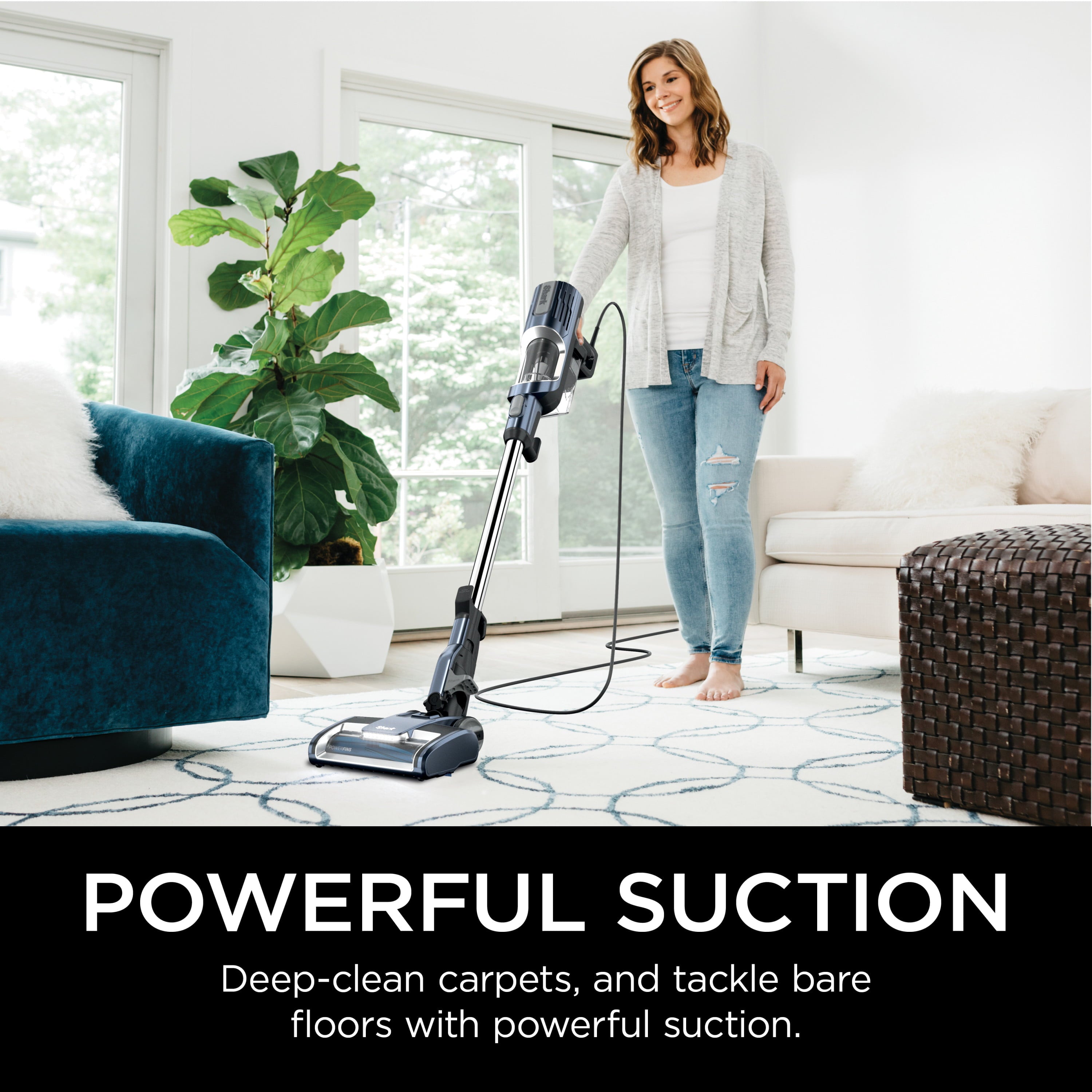 Restored Shark UltraLight Pet Pro Corded Stick with PowerFins and Self-Cleaning Brushroll (Factory Refurbished)