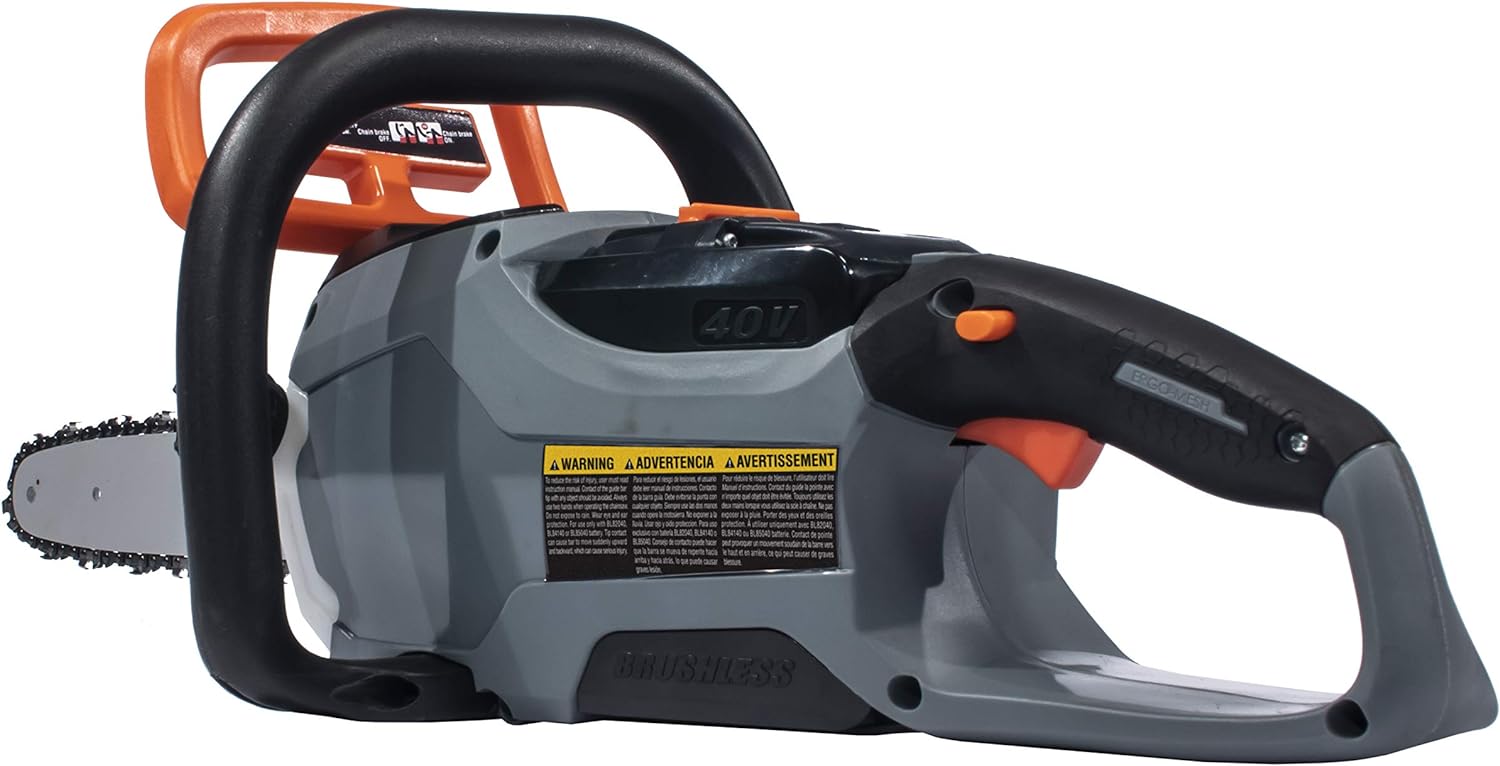 Scotts LCS31140S 14 in. 40-Volt Lithium Ion Cordless Chainsaw, 2Ah Battery and Charger Included
