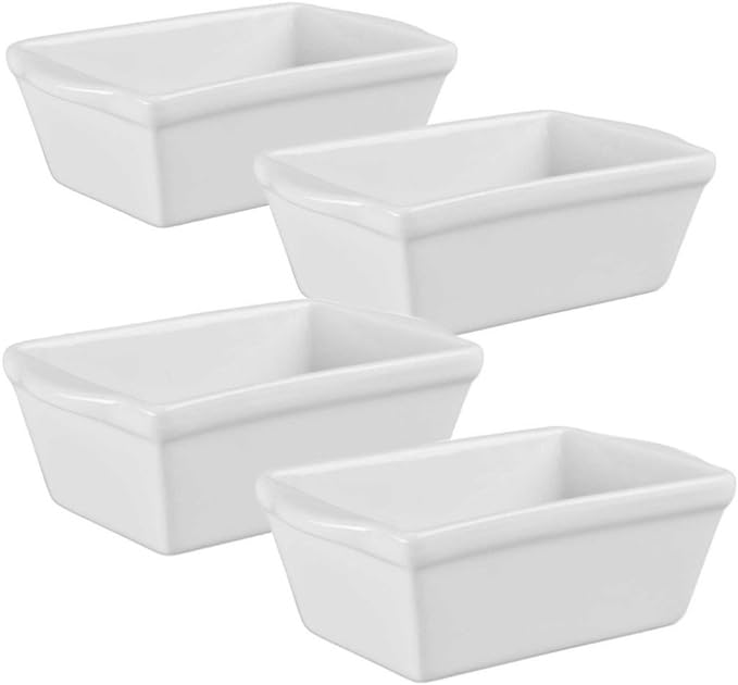 Home Essentials Ceramic Mini Loaf Pans 7.5oz / Set of 4