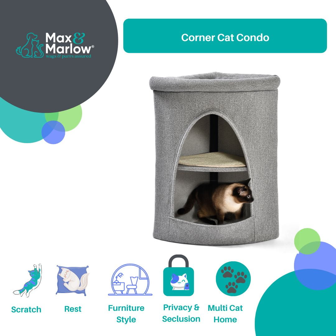 Max & Marlow 3-Level Space Saving Corner Cat Condo