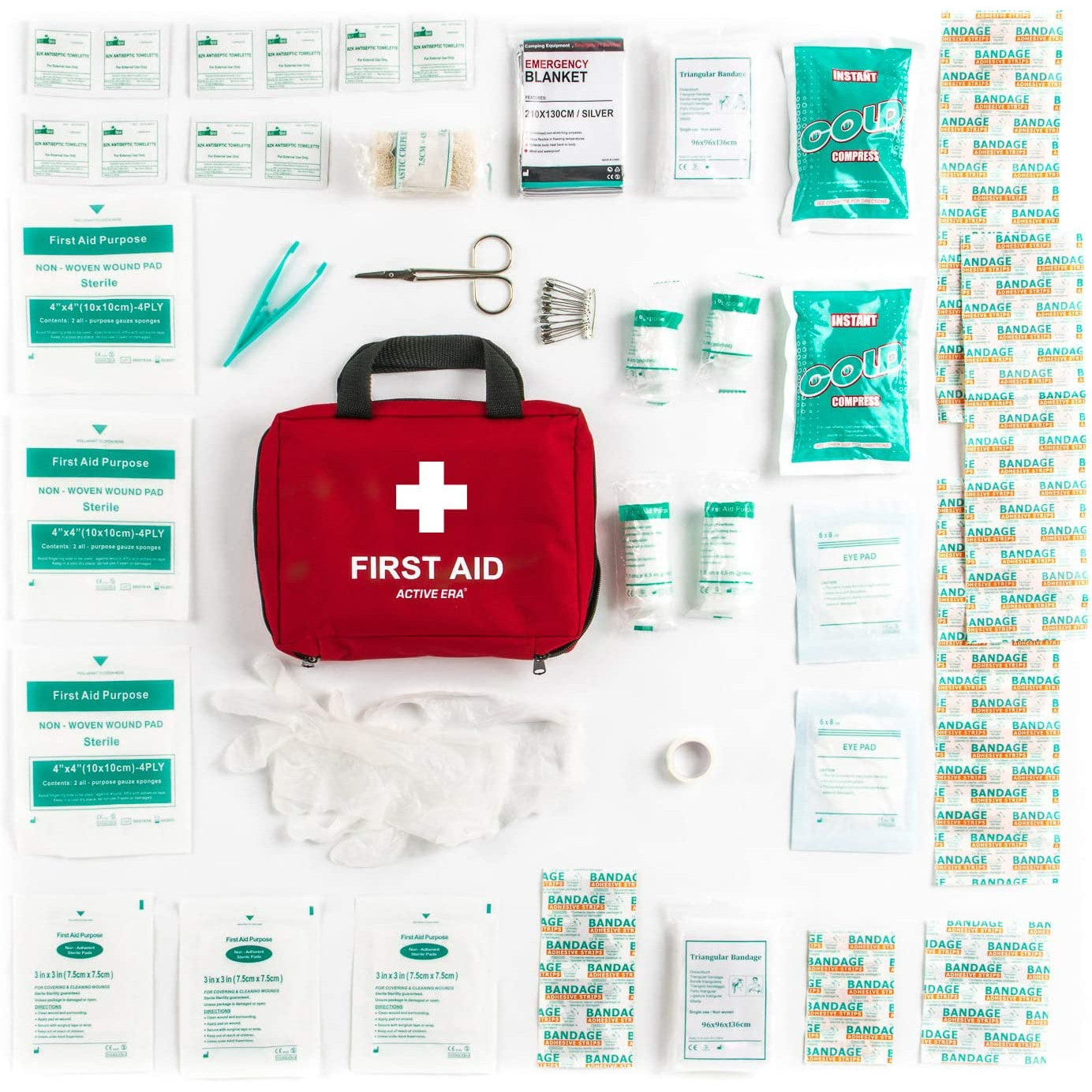 Active Era Premium 90 Piece First Aid Kit for Camping, Hiking and More