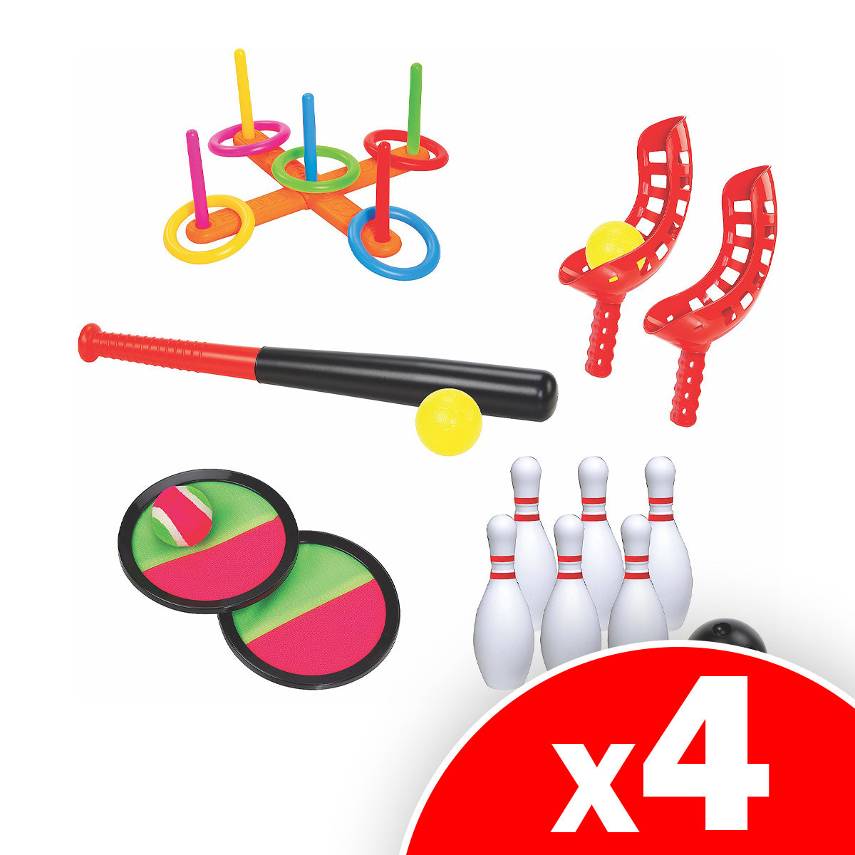 ETNA TOYS - 5-in-1 Sports Family Outdoor Yard Games Set, 4 Pack