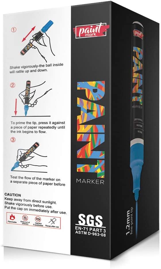 Paint Mark Quick-Dry Oil Based Paint Pens - Write On Anything! Rock, Wood, Glass, Ceramic & More! (40 Pack)