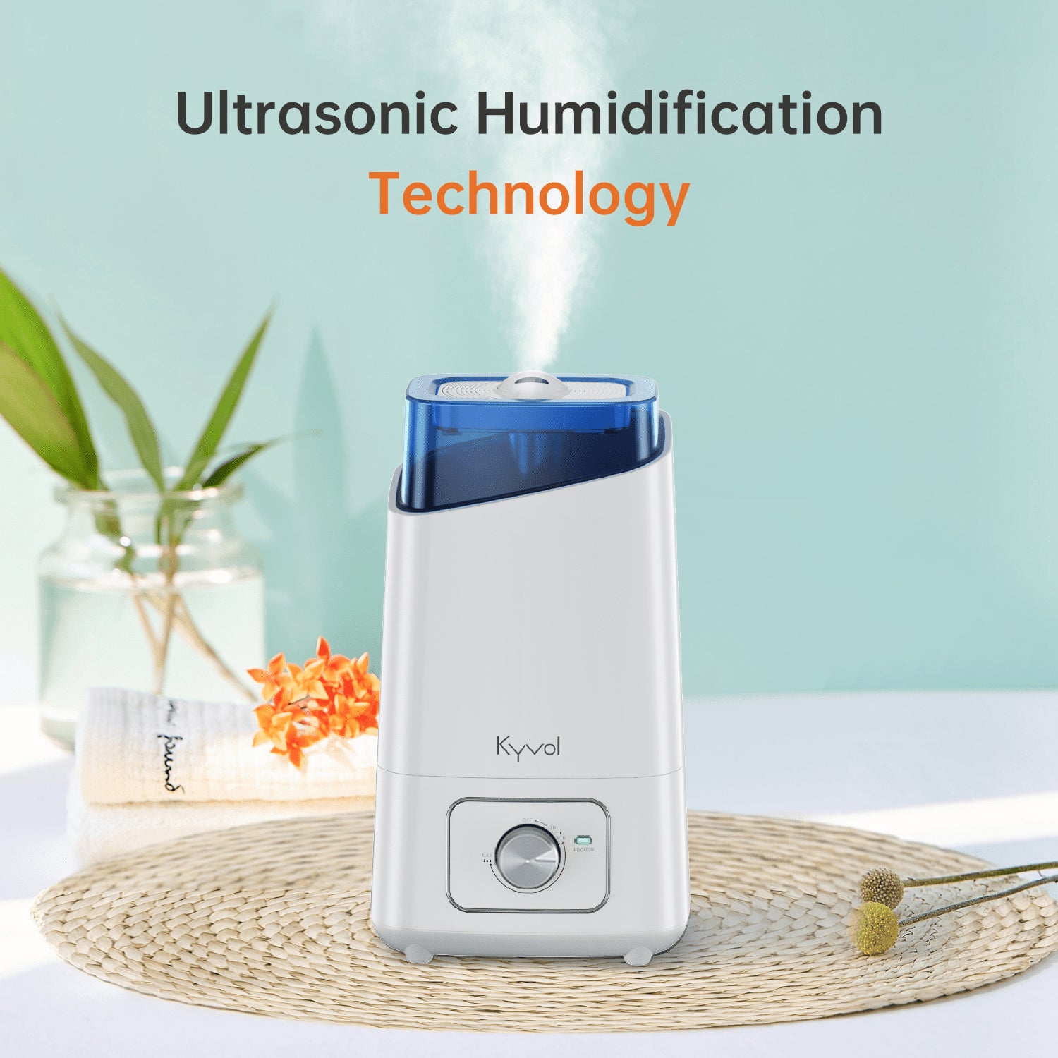 Kyvol HD3 Humidifier (White), 4.5L Cool Mist Humidifiers, 26dB Quiet Ultrasonic Humidifiers, BPA-Free, Auto Shut-off, 360 Nozzle