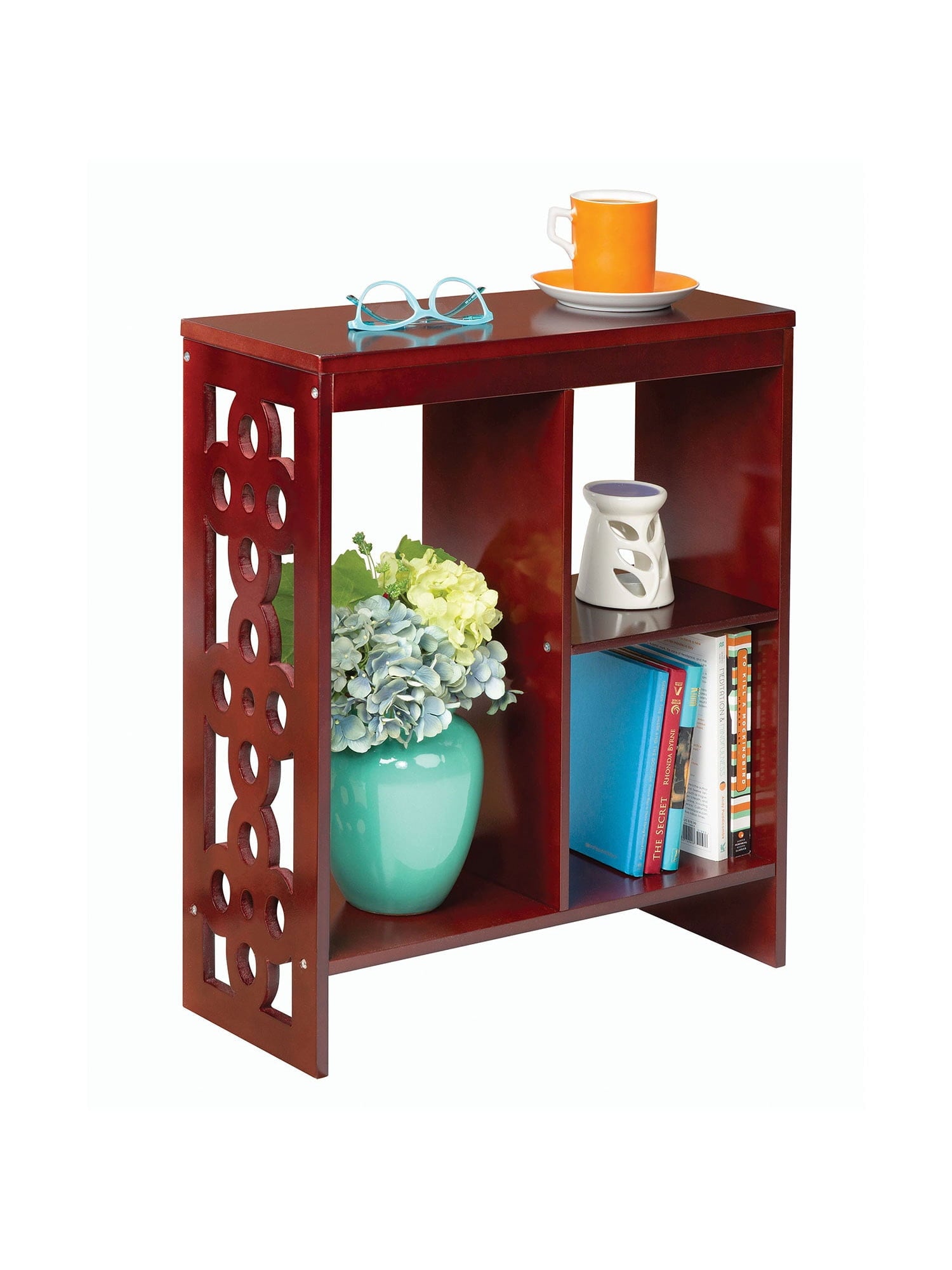 ETNA Products ETNA Slim End Table with Shelves, Narrow Side Table with Storage