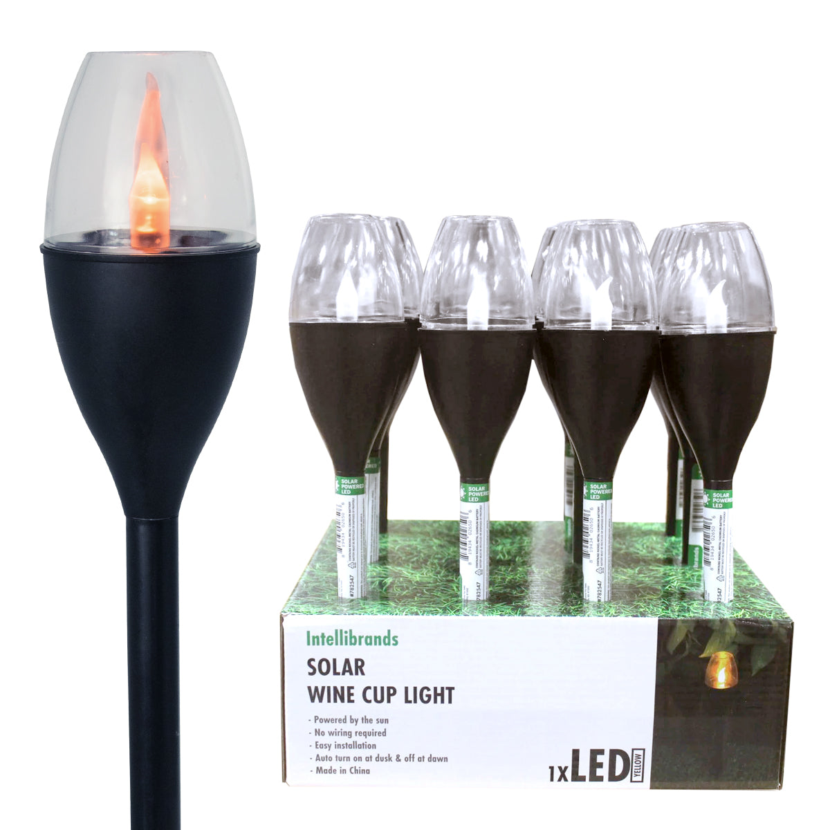 Intellibrands Solar Wine Cup Pathway Lights, 12 Pack