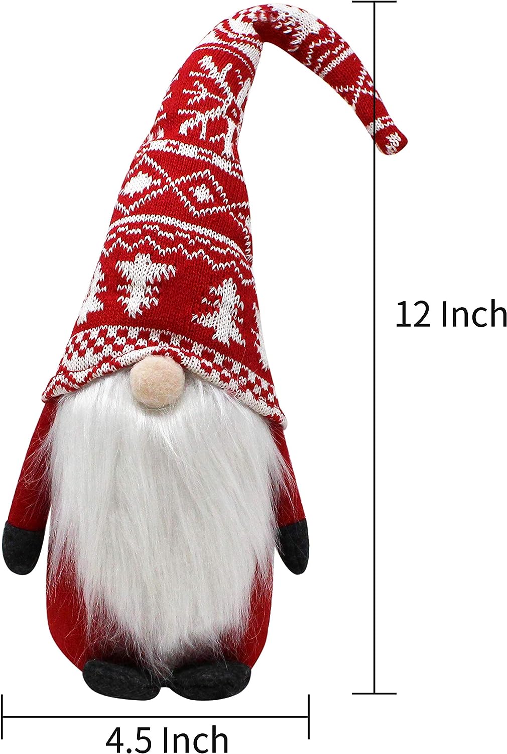 JOYIN Christmas Gnome Swedish Santa Tomte Plush Red Gnome Tabletop Ornament Christmas Decoration, 2 Pack