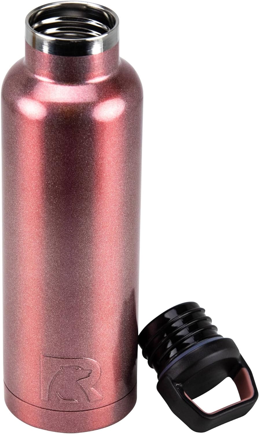 RTIC 20 oz Vacuum Insulated Water Bottle, Stainless Steel Metal, Double Wall, BPA Free, for Hot and Cold Drinks, Lava 20 oz Lava