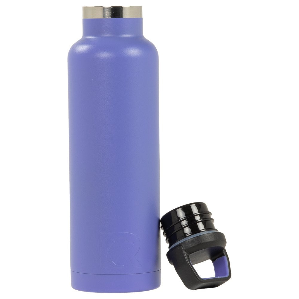 RTIC 20 oz Vacuum Insulated Water Bottle, Metal Stainless Steel Double Wall Insulation, BPA Free Reusable, Leak-Proof Thermos Flask for Hot and Cold Drinks, Travel, Sports, Camping, Lilac