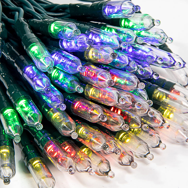 2x50 Multicolor LED Green Wire String Lights