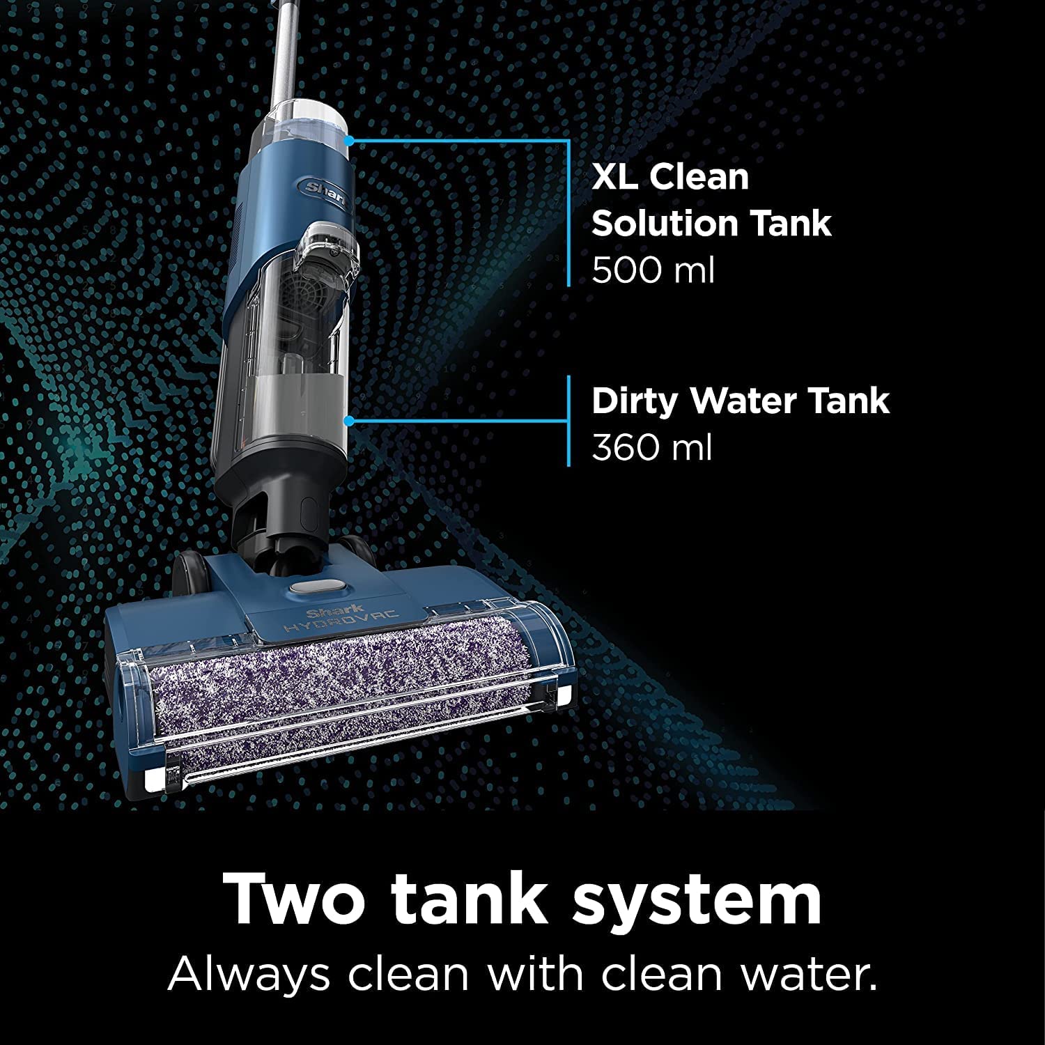 Shark WD101 HydroVac XL 3-in-1 Vacuum, Mop & Self-Cleaning System for Multi-Surface Cleaning, Perfect for Hardwood, Tile, Marble, Area Rug & More, Corded, (1 cleaning solution included), Navy (Renewed)