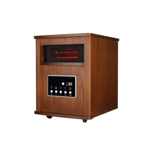 Warm Living 6 Tube Infrared Wooden Cabinet Heater with Remote