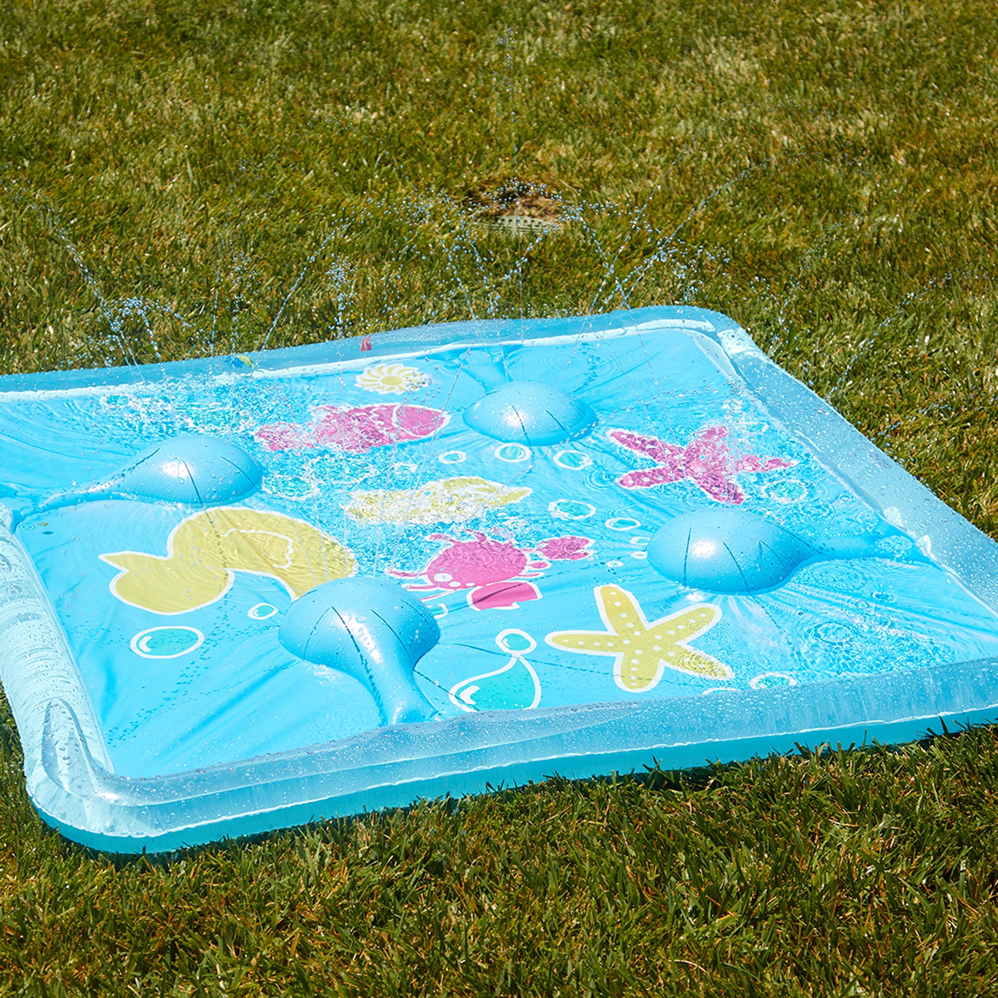 Wham-O Backyard Sea Creature Printed Children's Splash Pad with Inflatable Rim, 12 Pack