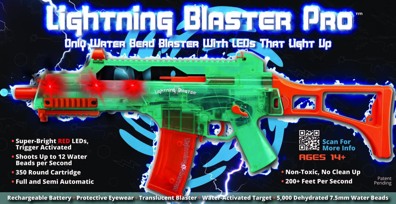 Lightning Blaster Pro LED Red Full and Semi Automatic Water Bead Blaster Kit