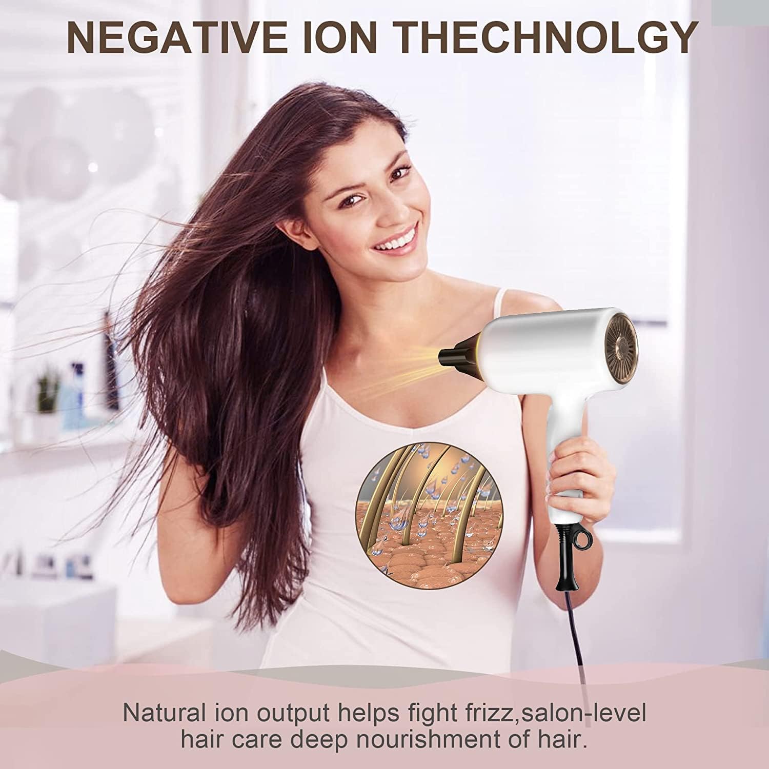 Dooair Ionic Hair Dryer with Diffuser, Comb and Concentrator