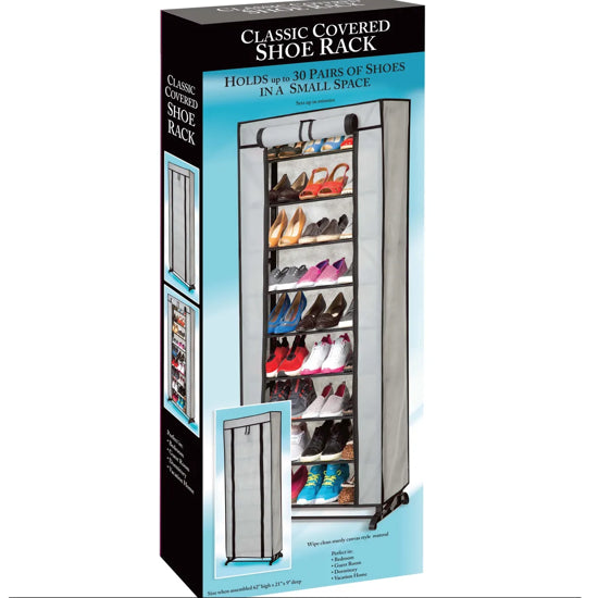 Etna Products 30 Pair Covered Shoe Organizer Rack