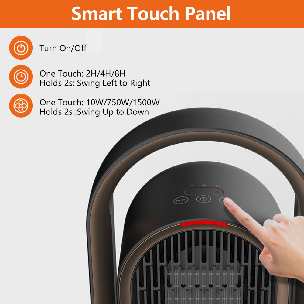 Fit Choice DH-QN08 1500W Oscillating Space Heater, Indoor Heater, Corded Electric