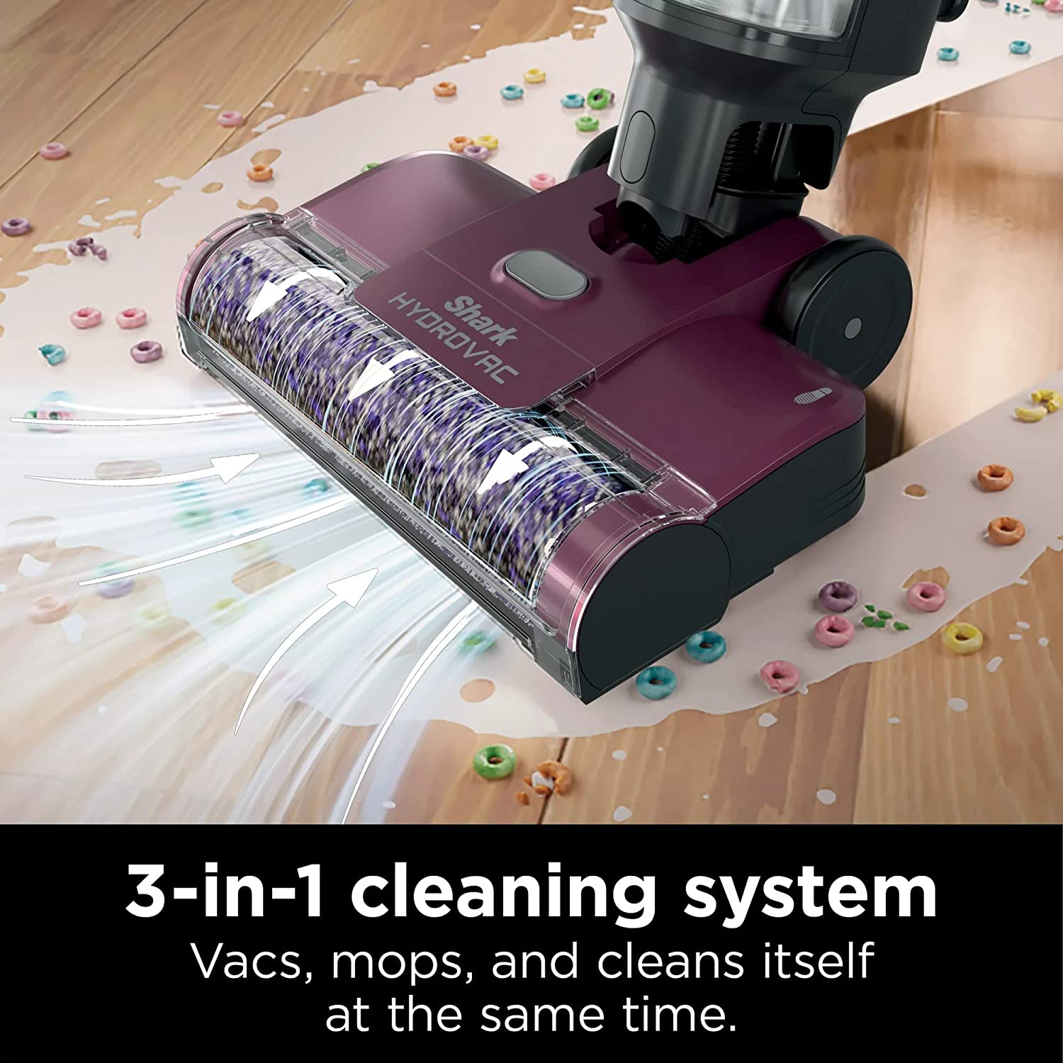 Shark WD100 HydroVac 3-in-1 Vacuum & Mop with Self-Cleaning, 1 Cleaning Solution Included (Renewed)