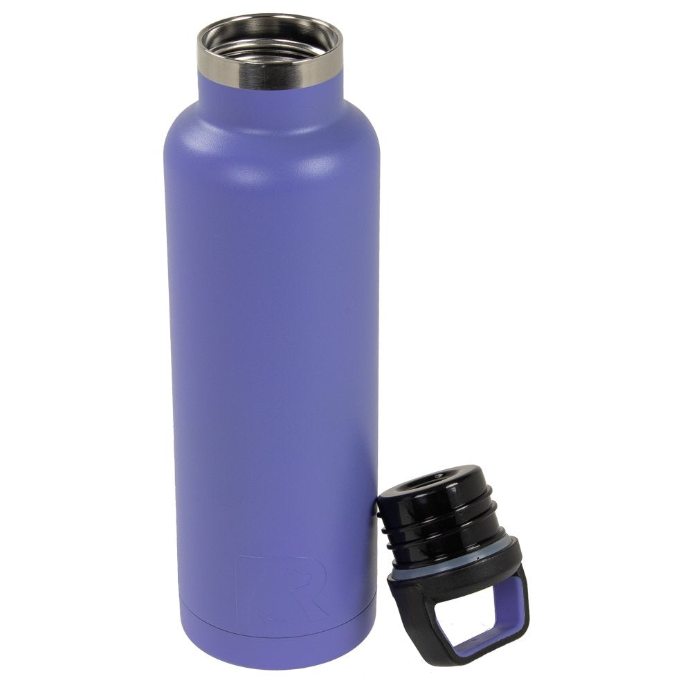 RTIC 20 oz Vacuum Insulated Water Bottle, Metal Stainless Steel Double Wall Insulation, BPA Free Reusable, Leak-Proof Thermos Flask for Hot and Cold Drinks, Travel, Sports, Camping, Lilac