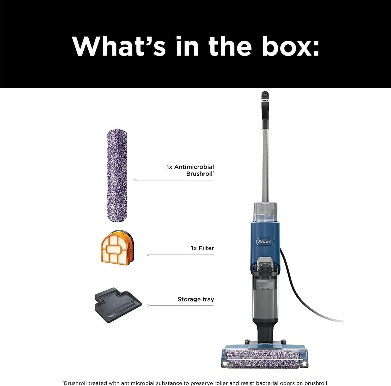 Shark WD101 HydroVac XL 3-in-1 Vacuum, Mop & Self-Cleaning System for Multi-Surface Cleaning, Perfect for Hardwood, Tile, Marble, Area Rug & More, Corded, (1 cleaning solution included), Navy (Renewed)