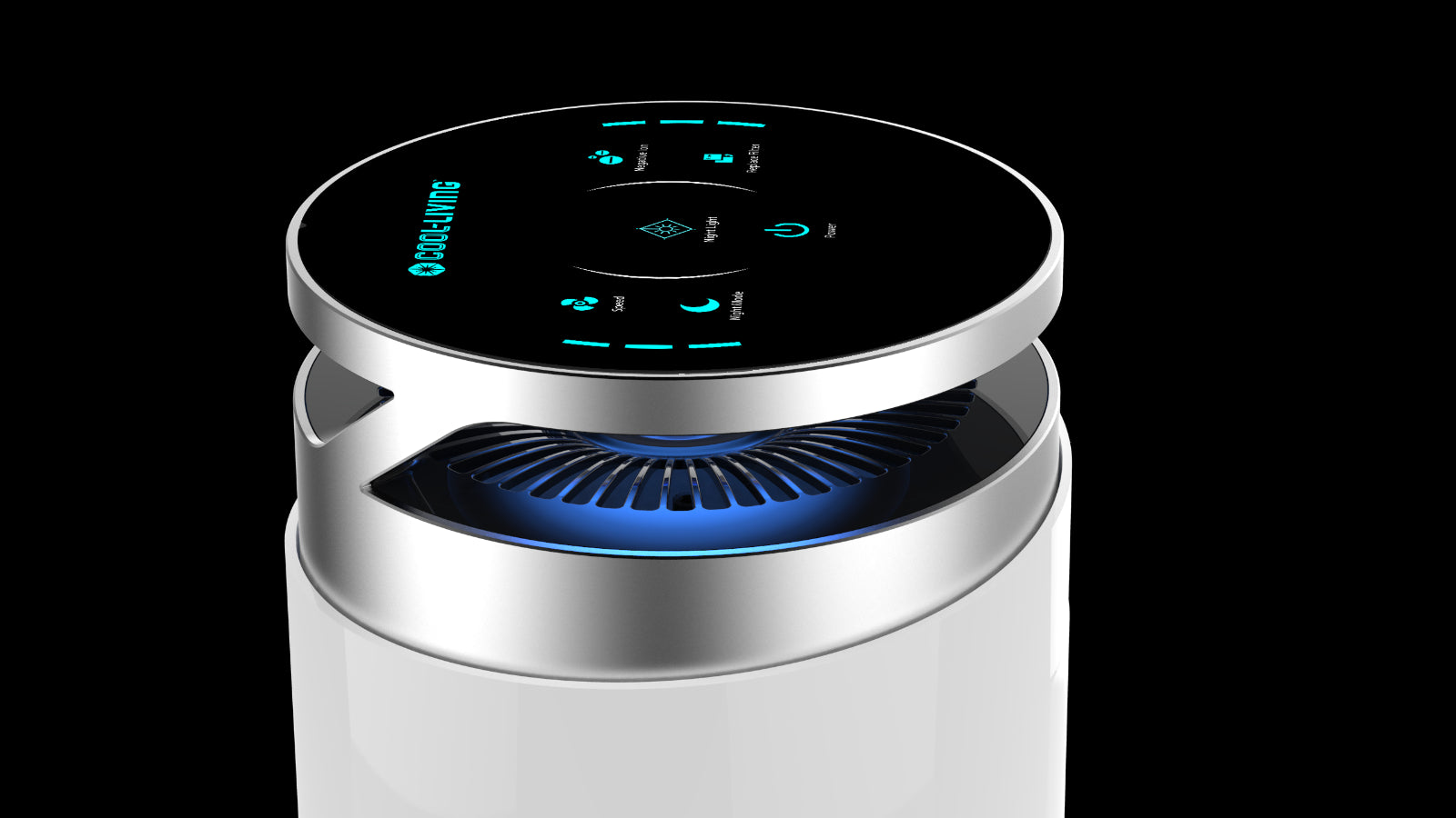 Cool-Living True HEPA 4-Stage Air Purifier with Nightlight Mode and Two Filters CL-6070A White
